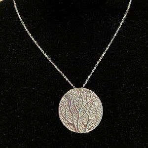 Silver plated necklace 30 inch with tree of life design